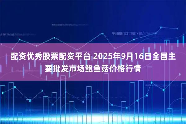 配资优秀股票配资平台 2025年9月16日全国主要批发市场鲍鱼菇价格行情